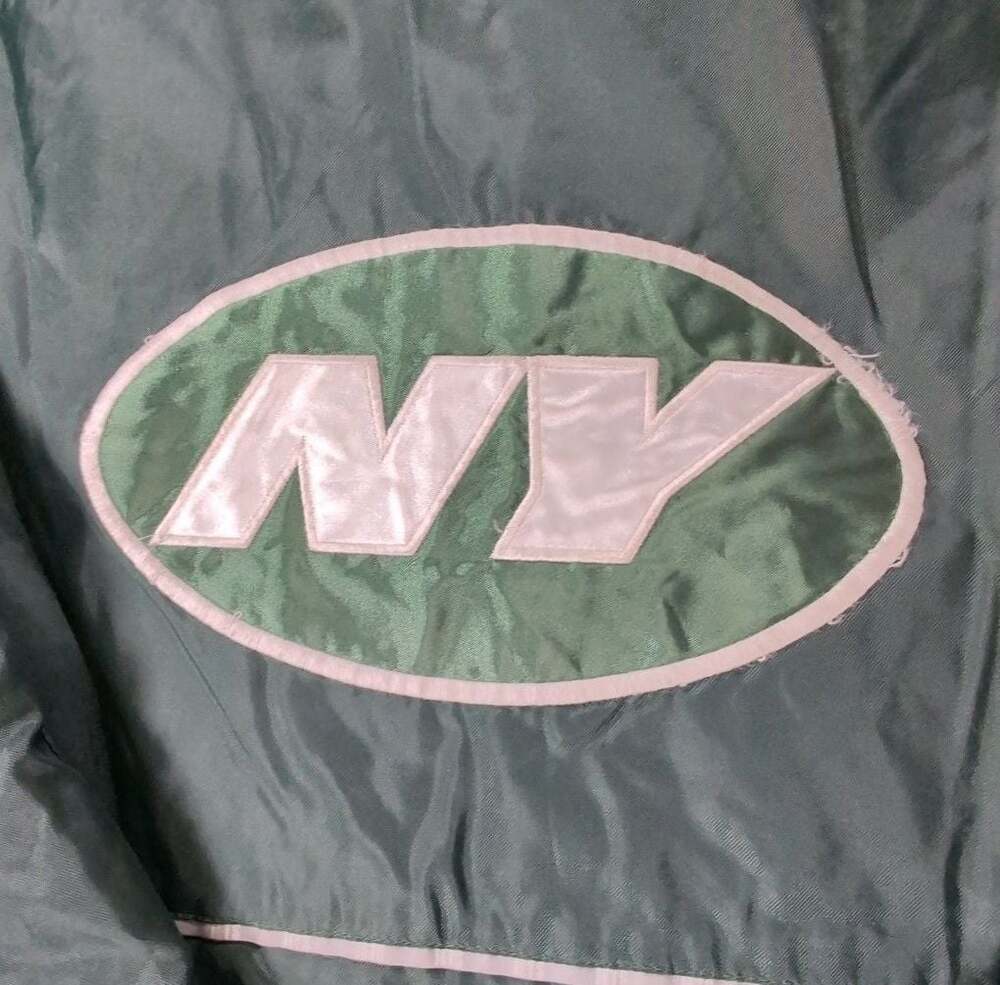 Vintage NFL New York Jets Green Hooded Full-Zip Winter Jacket Parka Size XL